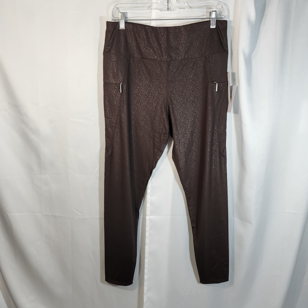 Tahari Sport Size Large Brown Leggings